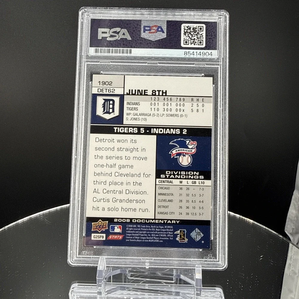 2008 Upper Deck Documentary Miguel Cabrera #1902 On Card Auto PSA